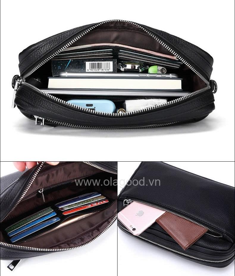 Túi đeo chéo nam da bò cao cấp - DV014B - Hình ảnh 9