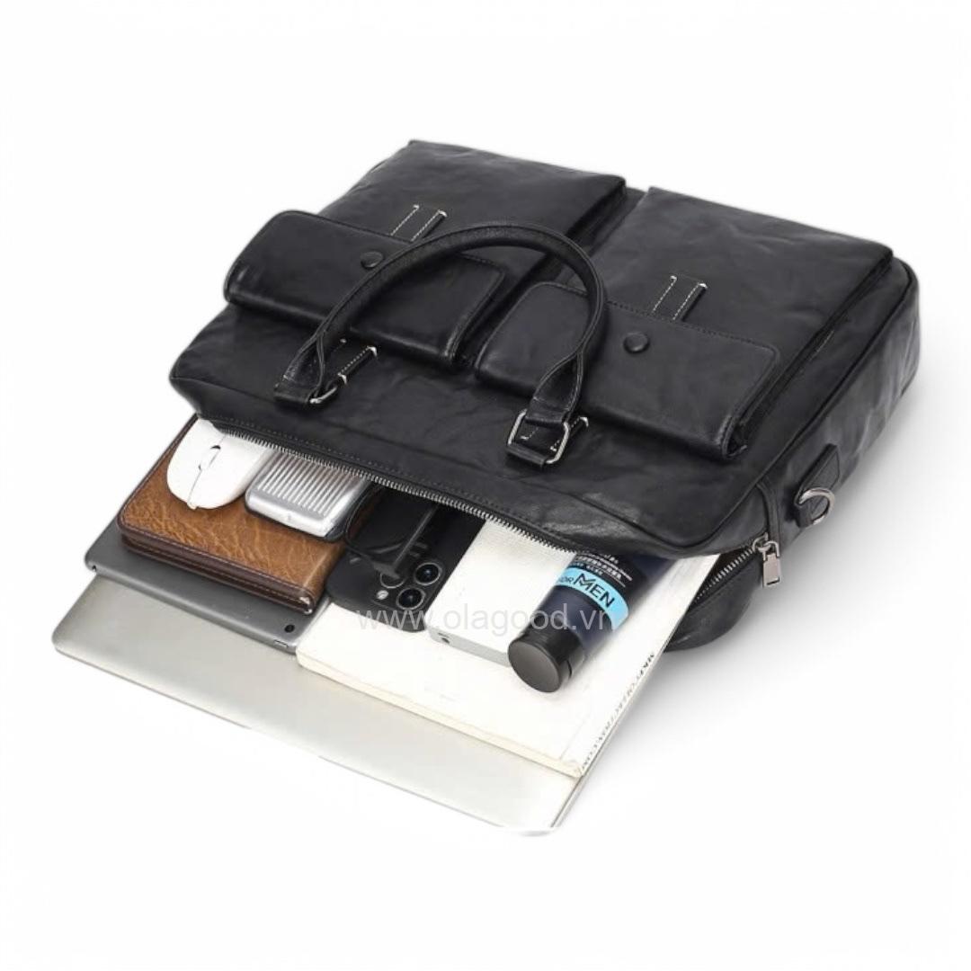Túi xách laptop nam văn phòng da bò cao cấp - LT0122B - Hình ảnh 7