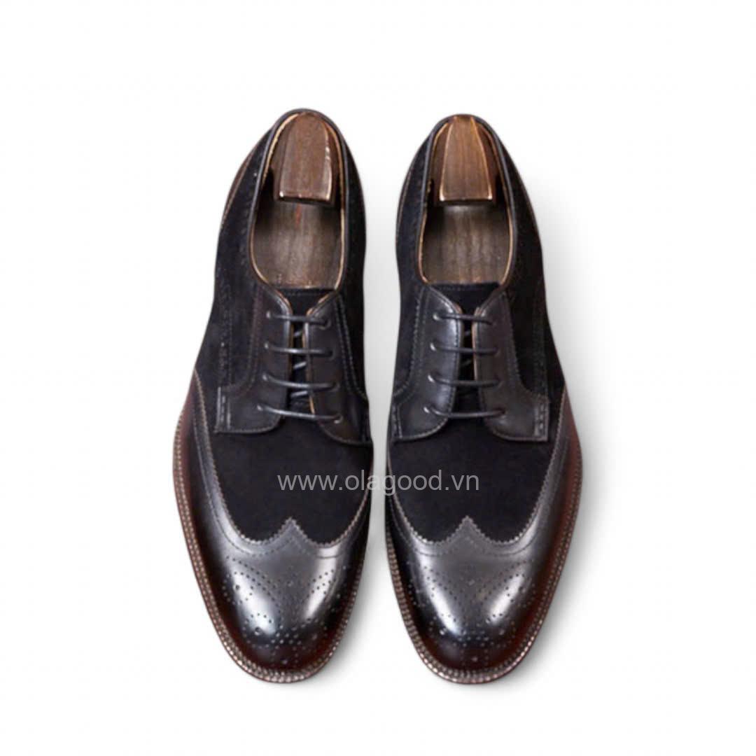 Giày derby nam da bê kết hợp da lộn - ZDB013B - Hình ảnh 10