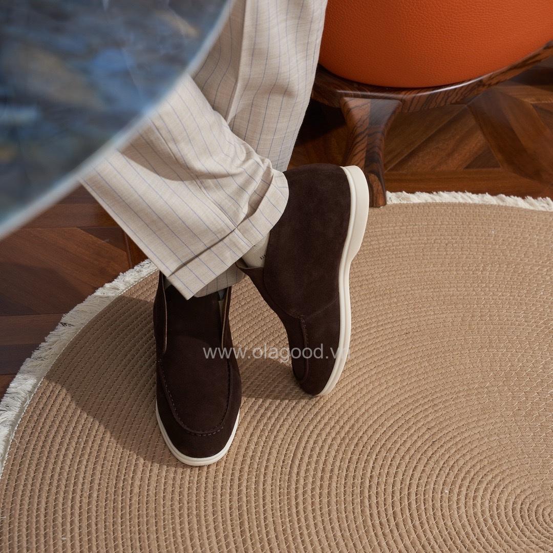 Boot nam cổ ngắn da lộn cao cấp màu cafe - ZBC015B - Hình ảnh 12