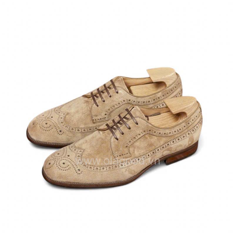 Giày derby longwing da cashmere pháp cao cấp - ZDL016B