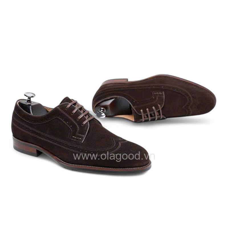 Giày derby longwing da cashmere pháp cao cấp - ZDL016B - Hình ảnh 17