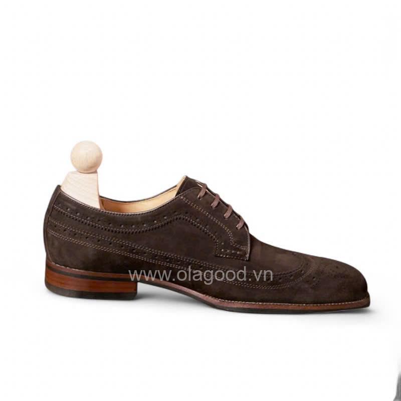 Giày derby longwing da cashmere pháp cao cấp - ZDL016B - Hình ảnh 12