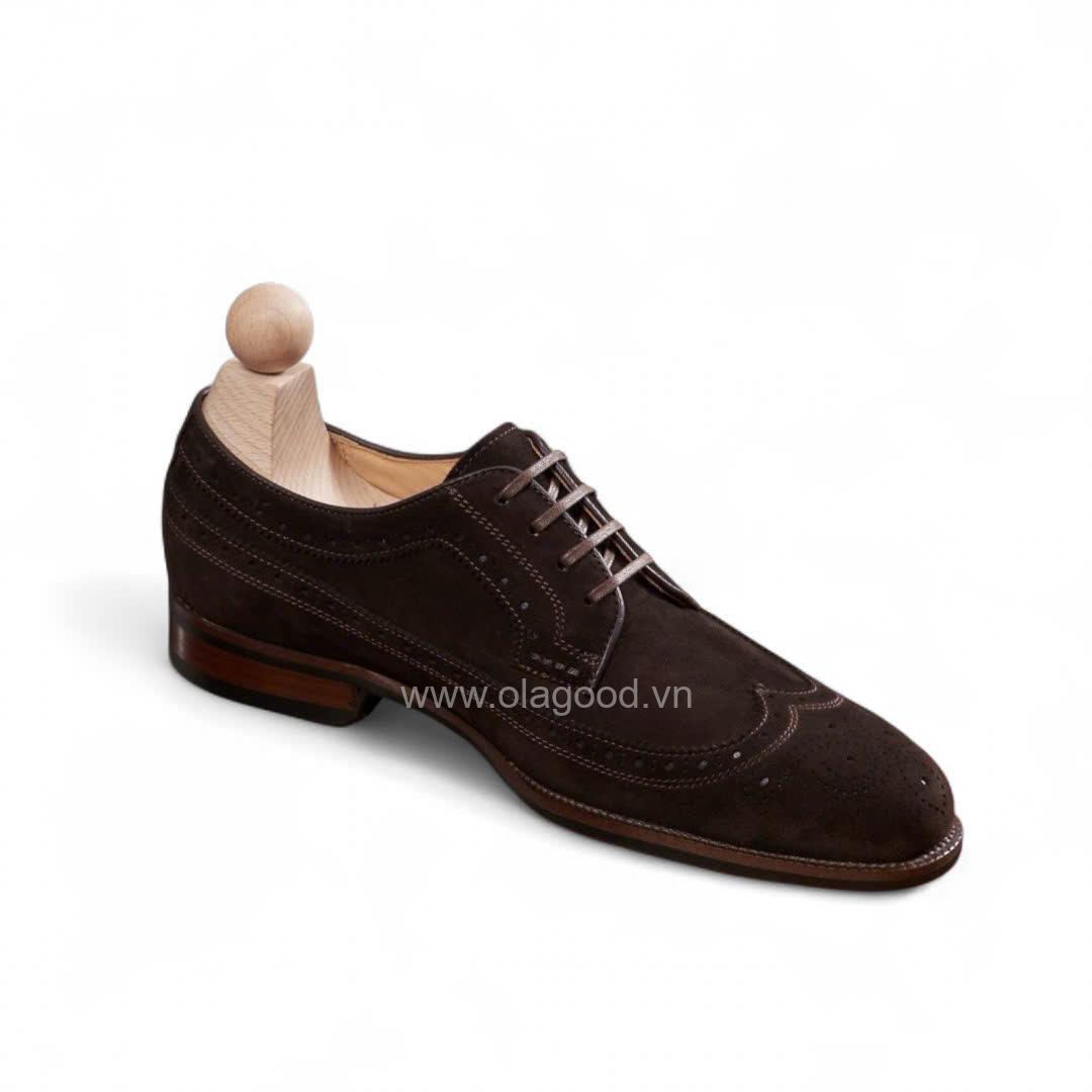 Giày derby longwing da cashmere pháp cao cấp - ZDL016B - Hình ảnh 13