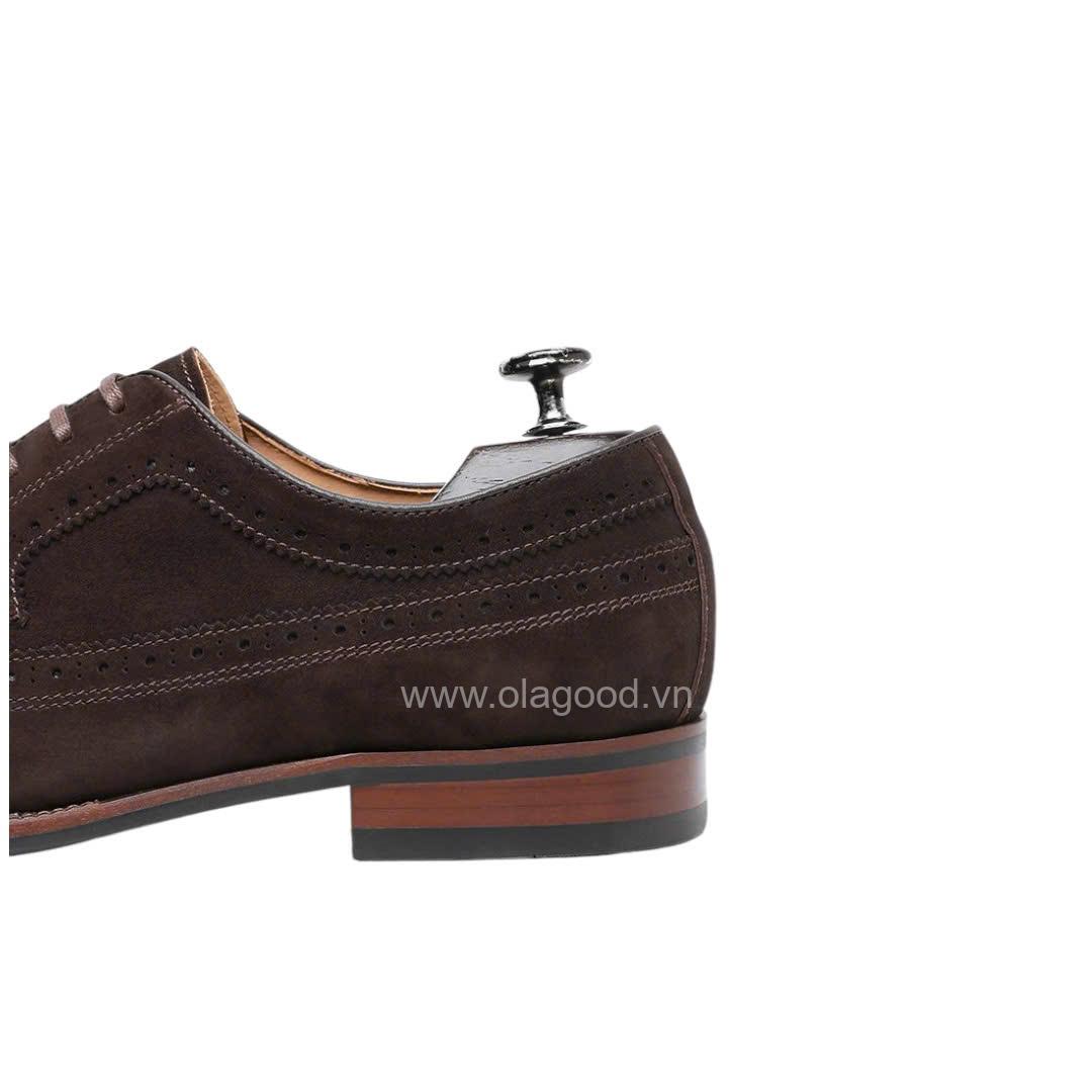 Giày derby longwing da cashmere pháp cao cấp - ZDL016B - Hình ảnh 16