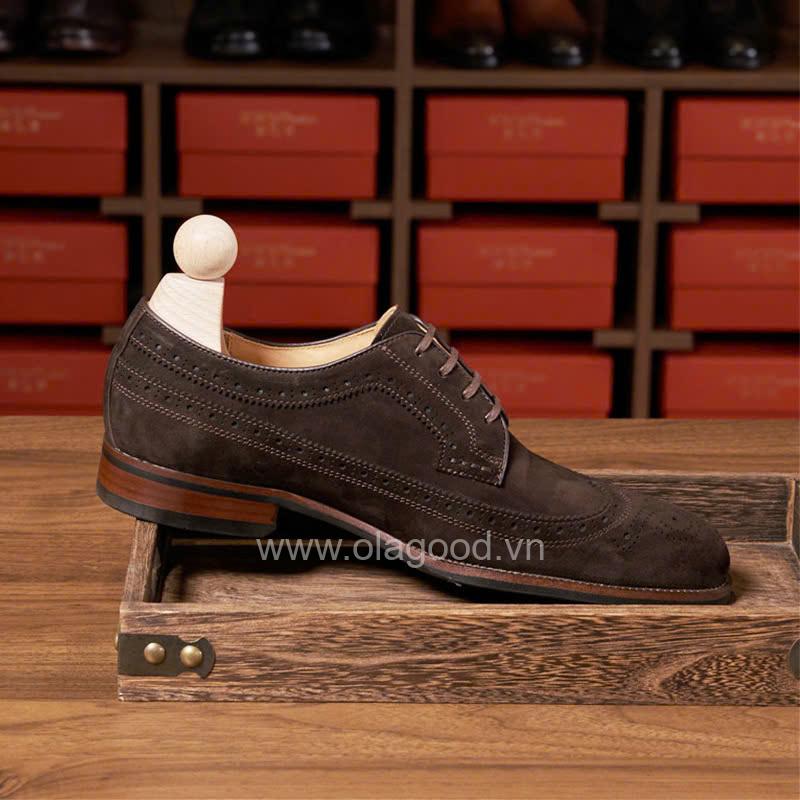 Giày derby longwing da cashmere pháp cao cấp - ZDL016B - Hình ảnh 18