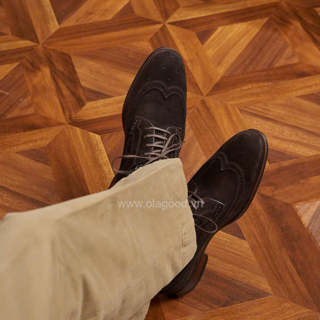 Giày derby longwing da cashmere pháp cao cấp - ZDL016B - Hình ảnh 22