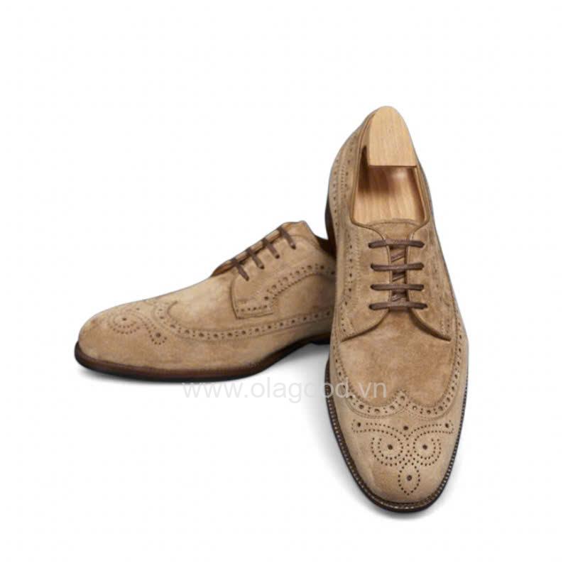 Giày derby longwing da cashmere pháp cao cấp - ZDL016B - Hình ảnh 4