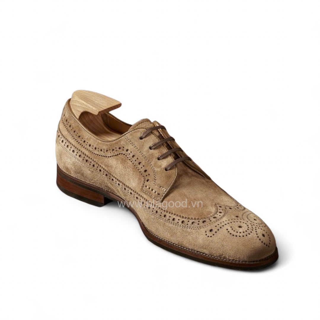 Giày derby longwing da cashmere pháp cao cấp - ZDL016B - Hình ảnh 5