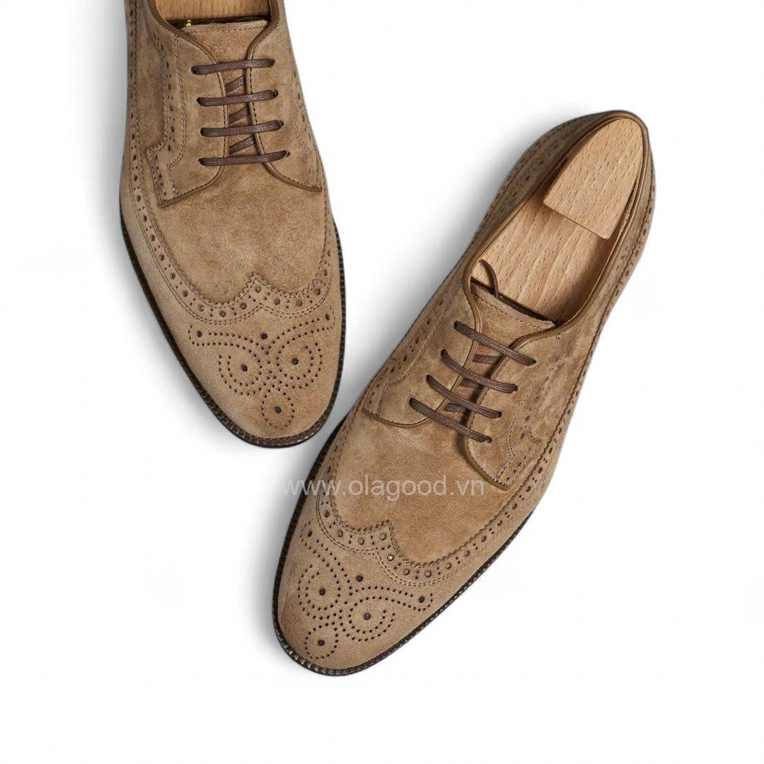 Giày derby longwing da cashmere pháp cao cấp - ZDL016B - Hình ảnh 6