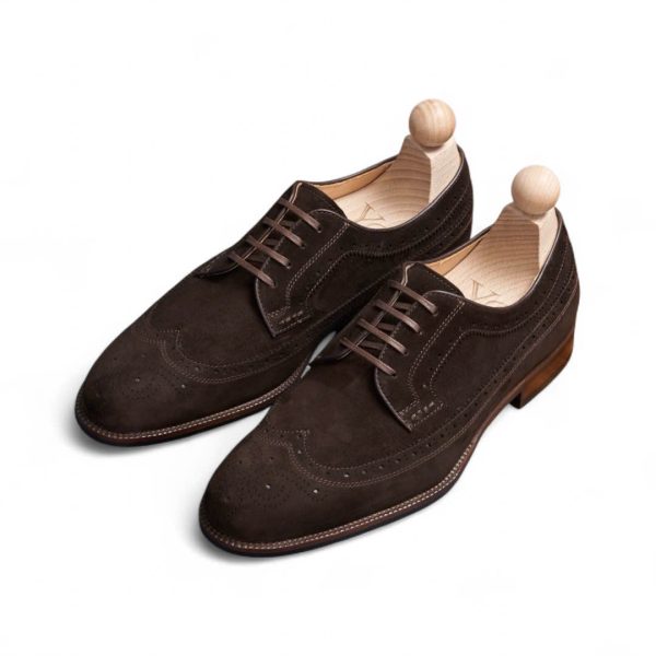 Giày derby longwing da cashmere pháp cao cấp - ZDL016B - Hình ảnh 3