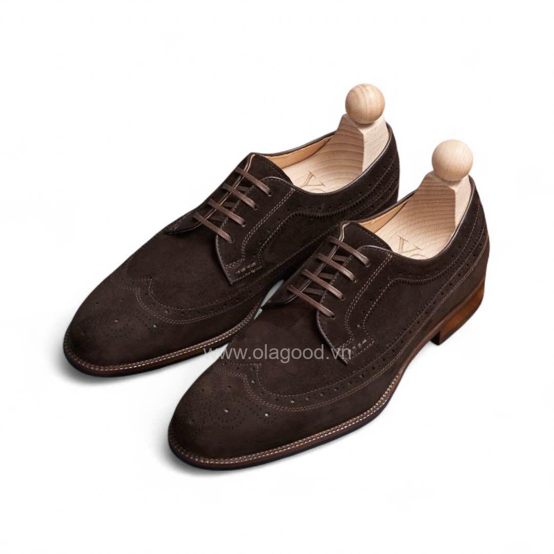 Giày derby longwing da cashmere pháp cao cấp - ZDL016B - Hình ảnh 3