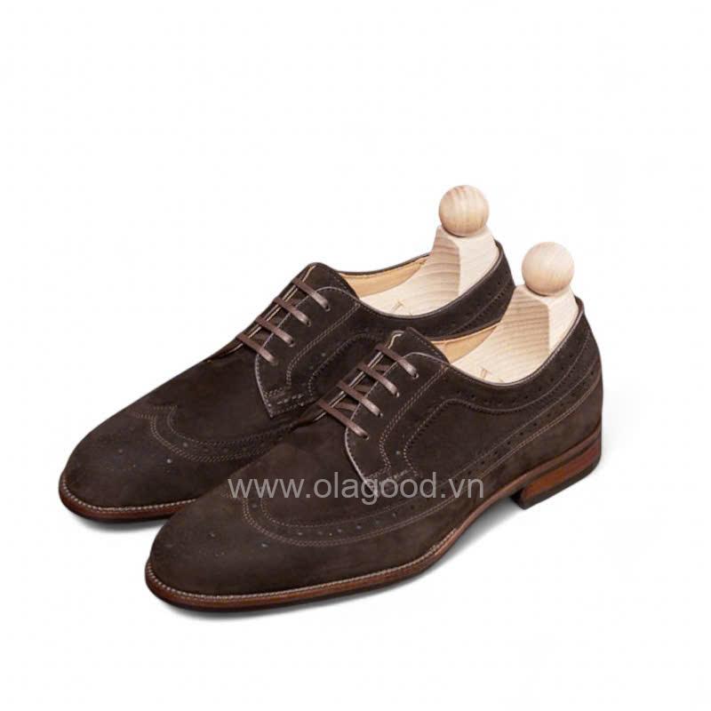 Giày derby longwing da cashmere pháp cao cấp - ZDL016B - Hình ảnh 10