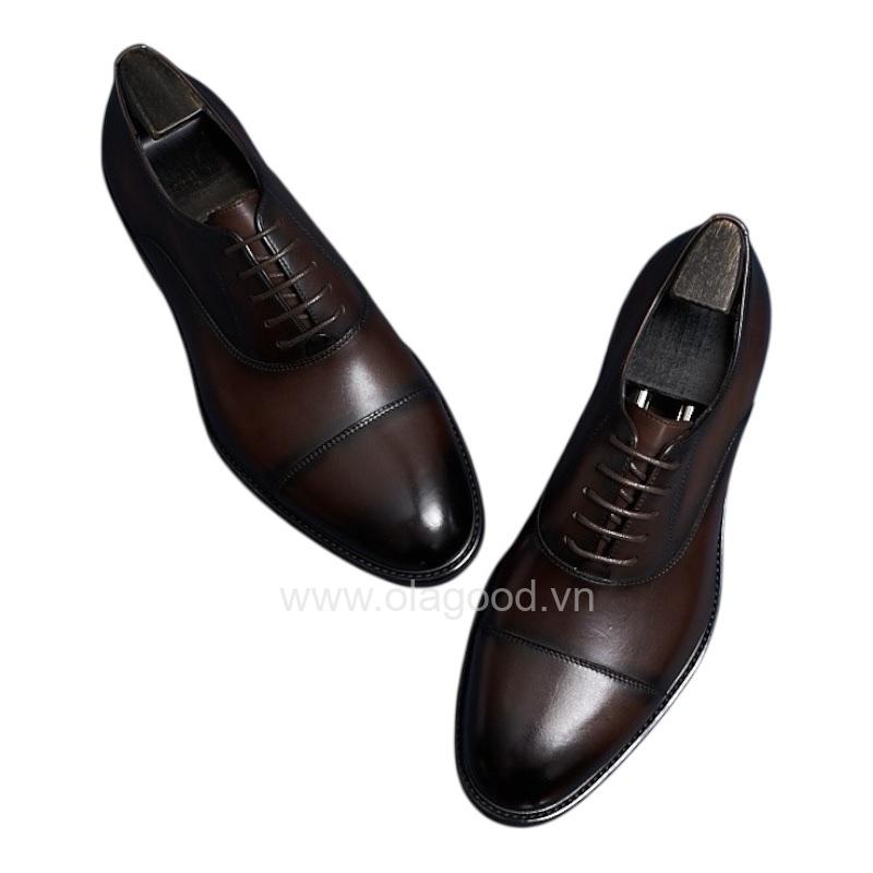 Giày oxford captoe da bê cao cấp - ZOC015B - Hình ảnh 8