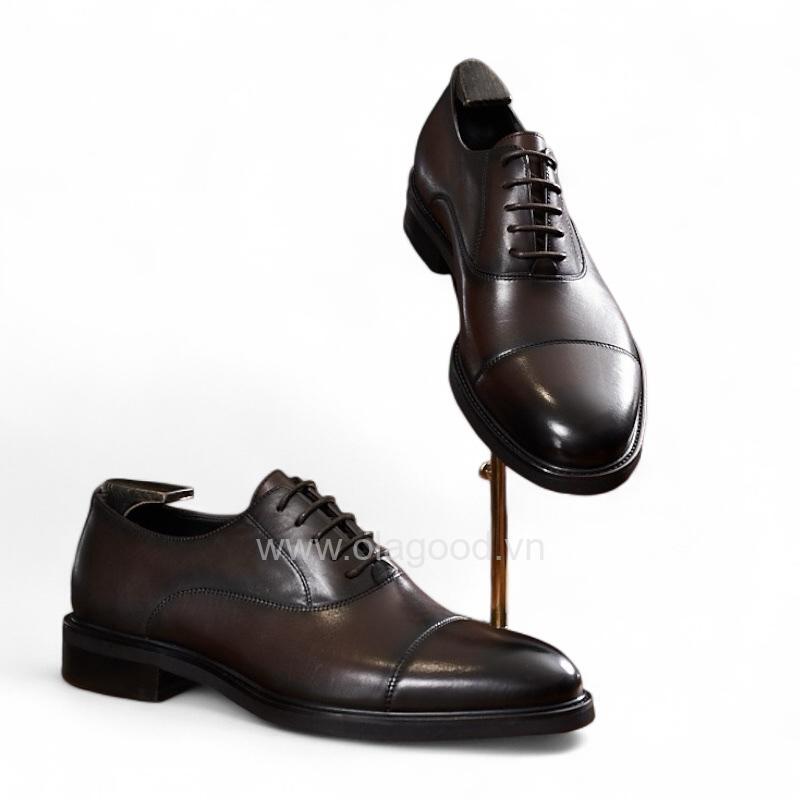 Giày oxford captoe da bê cao cấp - ZOC015B - Hình ảnh 5