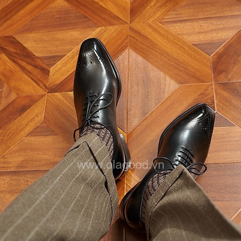 Giày oxford wholecut họa tiết medallion da bê cao cấp - ZOW014B - Hình ảnh 16