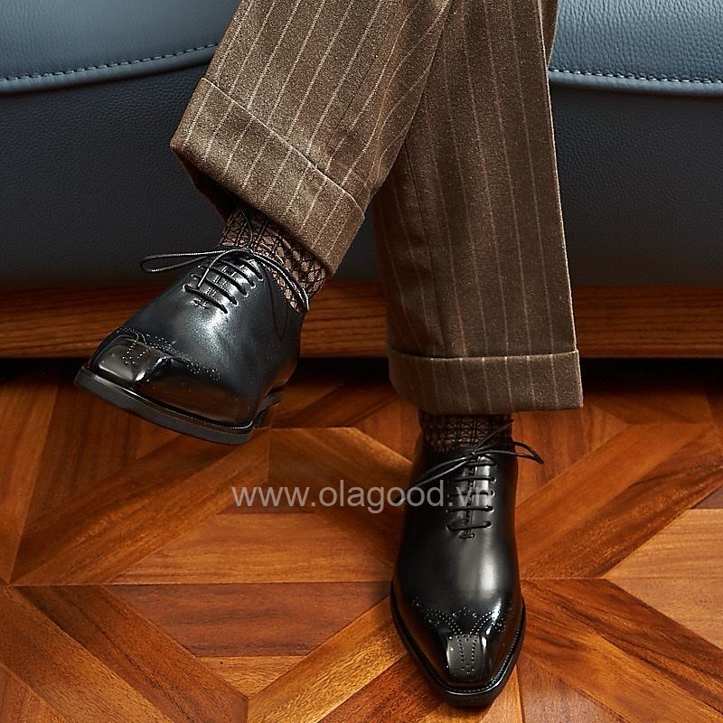 Giày oxford wholecut họa tiết medallion da bê cao cấp - ZOW014B - Hình ảnh 17