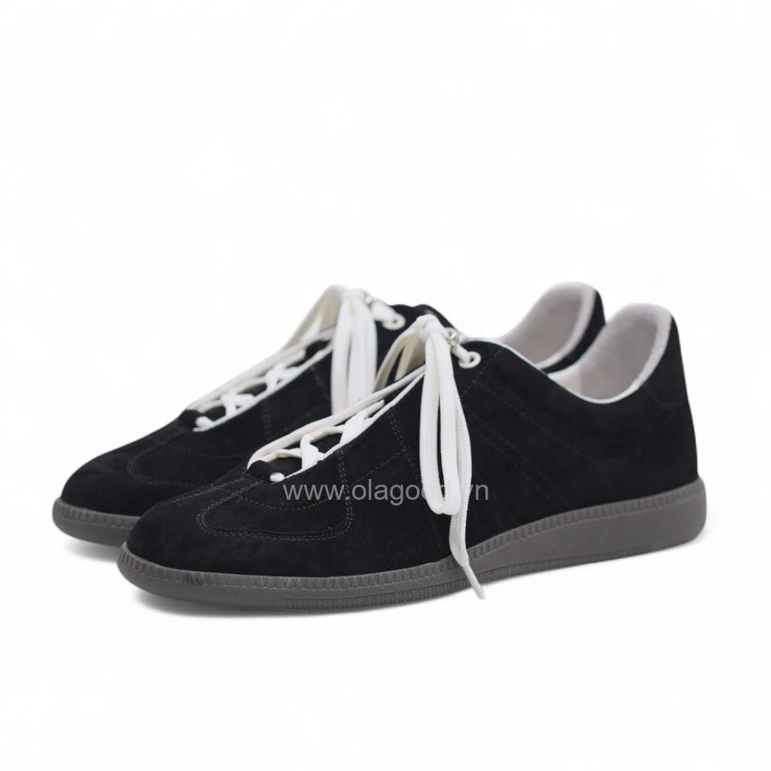 Giày thể thao nam da lộn cao cấp màu đen - ZSK0119B