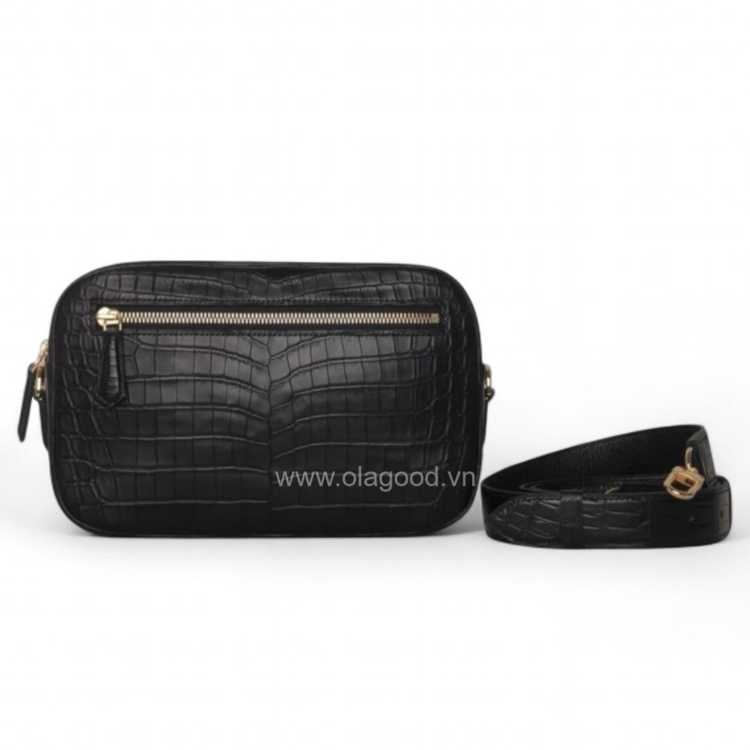 Túi đeo chéo da cá sấu nile mờ nhập khẩu - TDC016S