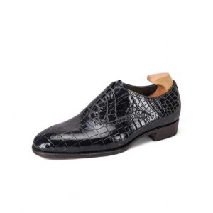 Giày Oxford Plain Toe Medallion da cá sấu nile cao cấp - Cấu trúc goodyear handmade - GOGY0137S