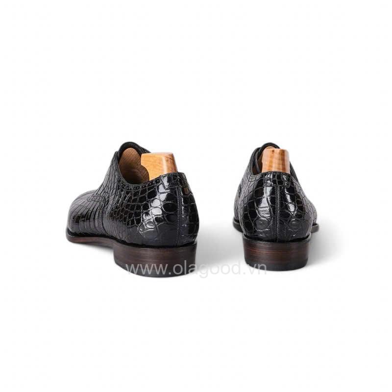 Giày Oxford Plain Toe Medallion da cá sấu nile cao cấp - Cấu trúc goodyear handmade - GOGY0137S - Hình ảnh 7