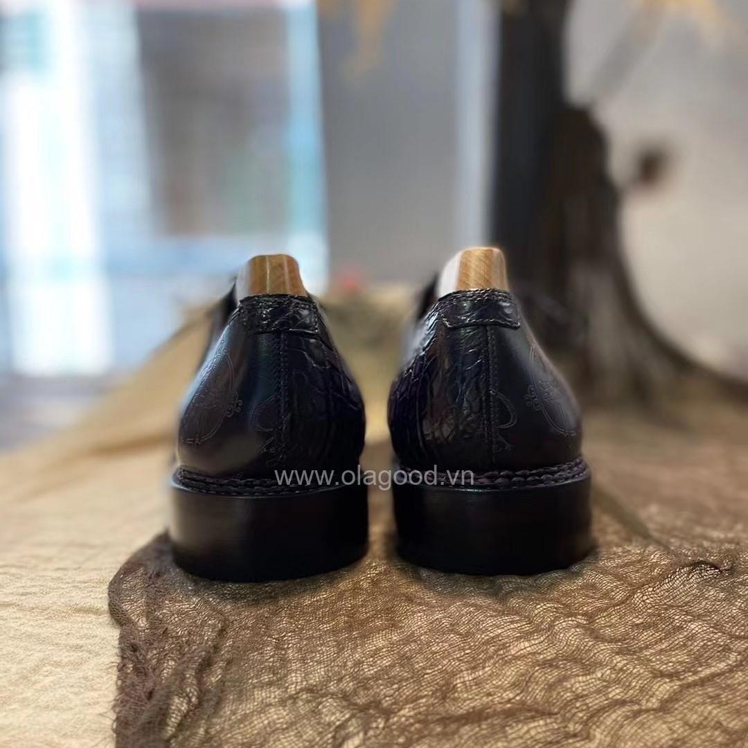 Giày Oxford wholecut da cá sấu nile phối da bê Pháp nhập khẩu - Cấu trúc norwegian handmade - GOWN0140S - Hình ảnh 12