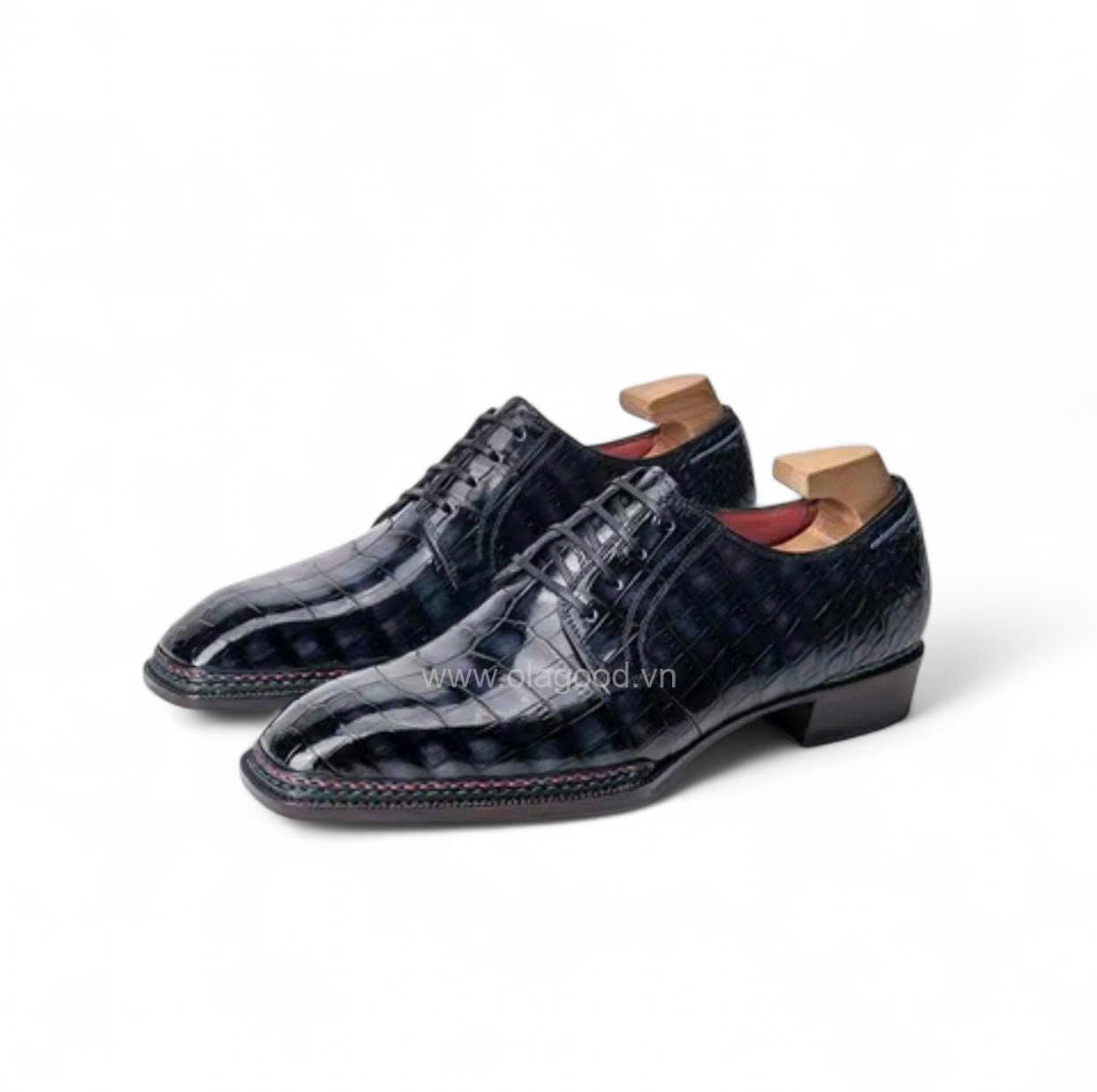 Giày derby da cá sấu nile - Cấu trúc norwegian handmade - GDNG0125S