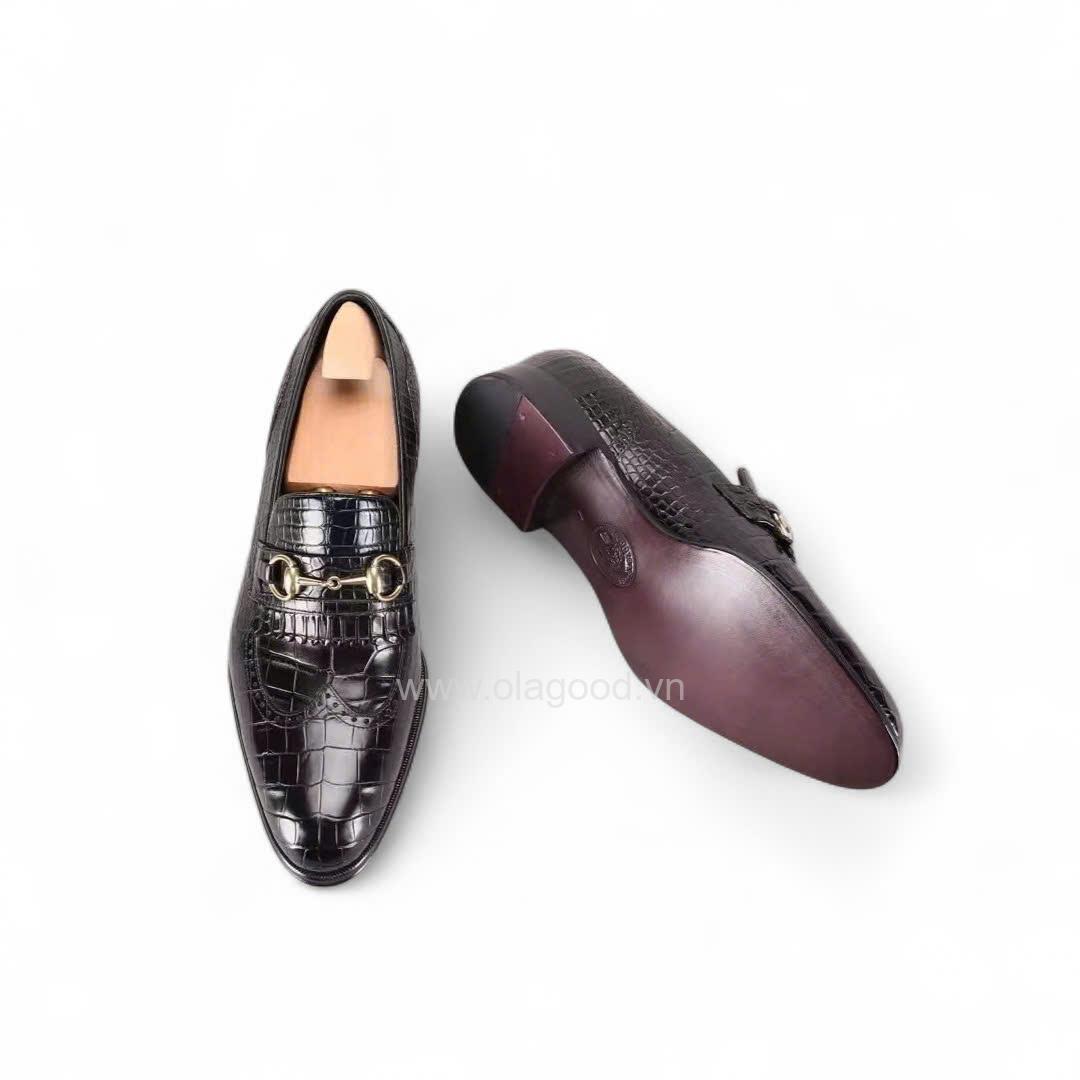 Giày loafer Penny Kiltie da cá sấu nile nhập khẩu - Cấu trúc goodyear handmade - GLKGY0144S - Hình ảnh 5