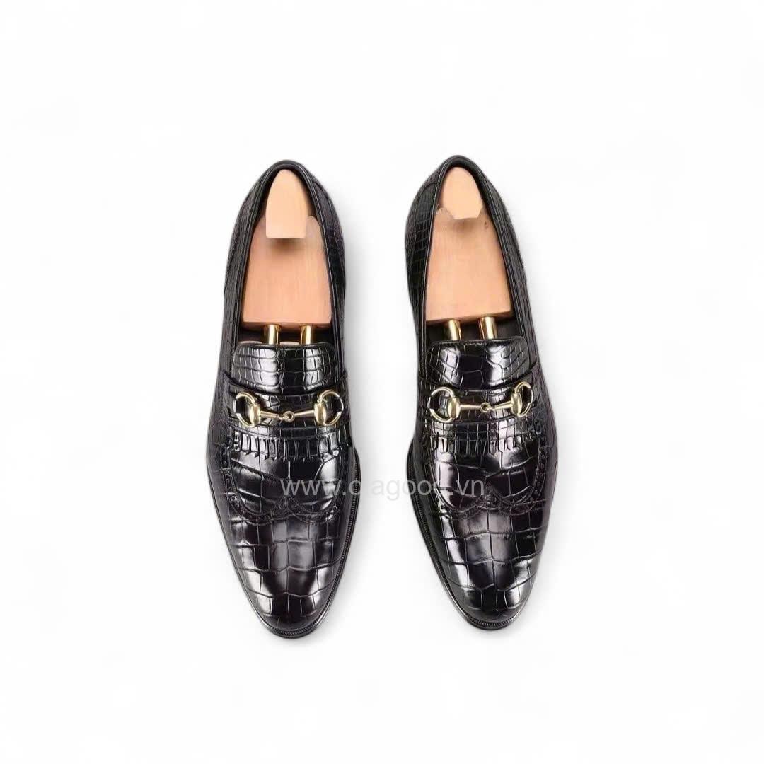 Giày loafer Penny Kiltie da cá sấu nile nhập khẩu - Cấu trúc goodyear handmade - GLKGY0144S - Hình ảnh 3