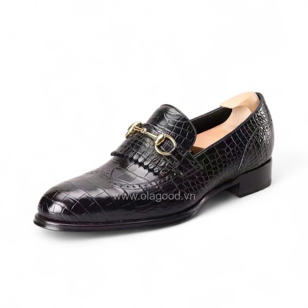 Giày loafer Penny Kiltie da cá sấu nile nhập khẩu - Cấu trúc goodyear handmade - GLKGY0144S