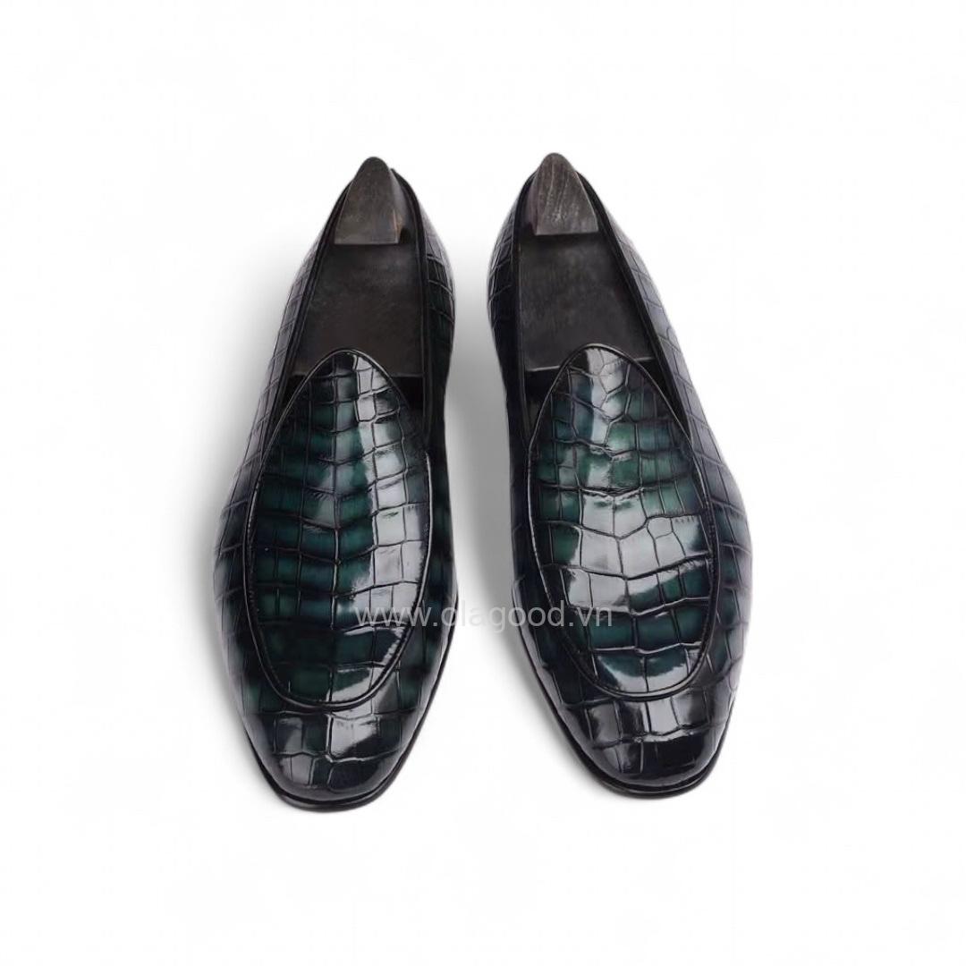 Giày loafer belgian da cá sấu nile nhập khẩu - Cấu trúc Mckay handmade - GLBM011S - Hình ảnh 11