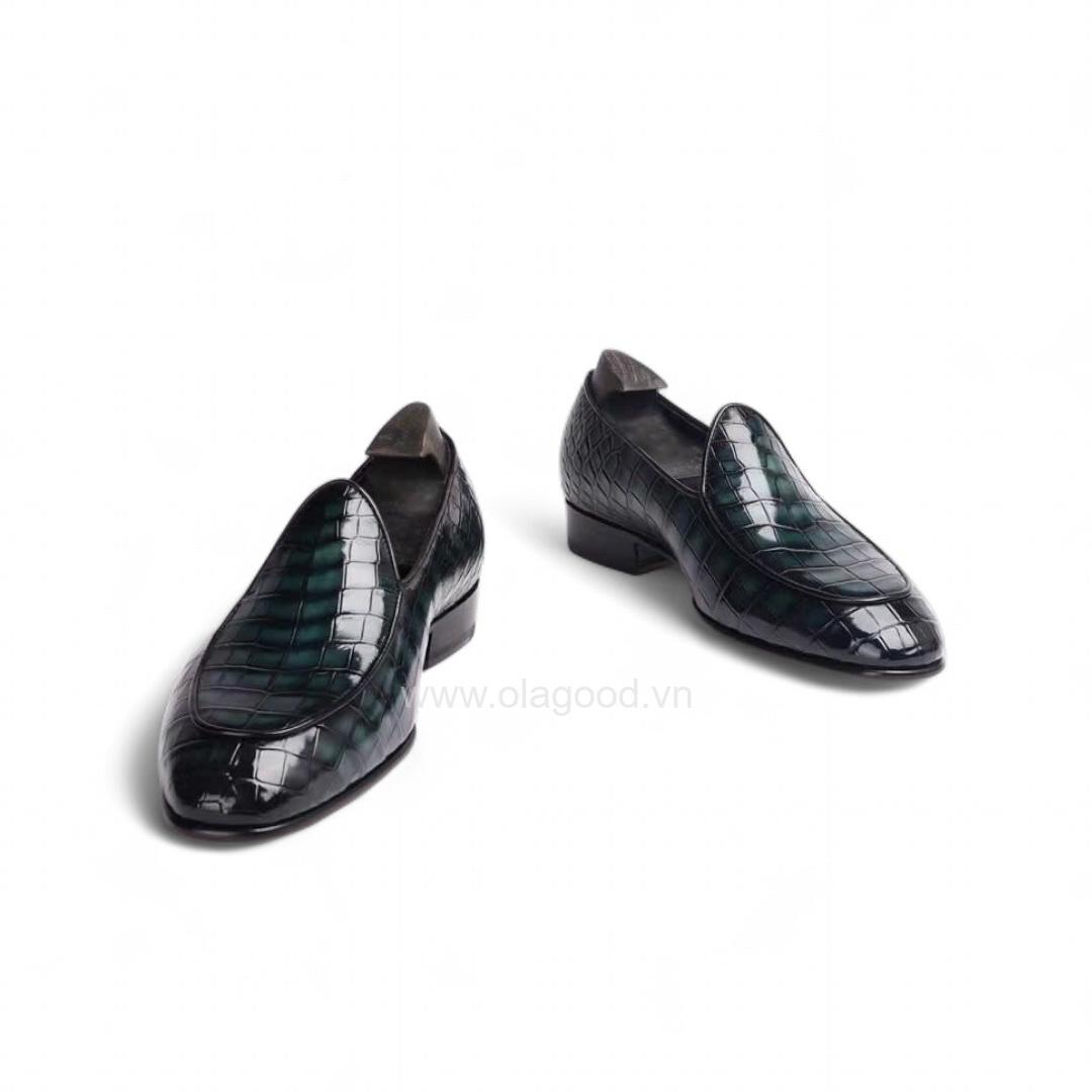 Giày loafer belgian da cá sấu nile nhập khẩu - Cấu trúc Mckay handmade - GLBM011S - Hình ảnh 13