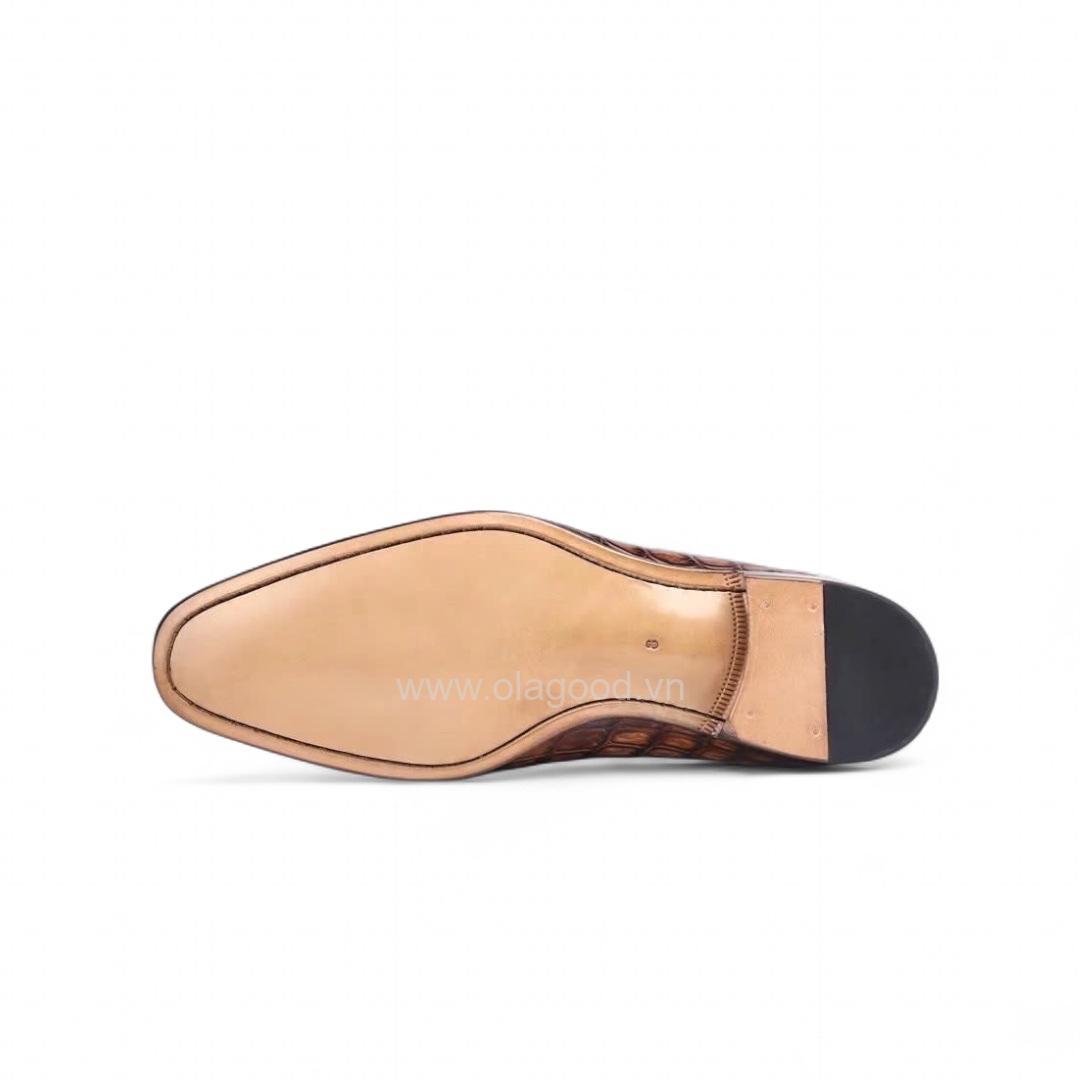 Giày loafer belgian da cá sấu nile nhập khẩu - Cấu trúc Mckay handmade - GLBM011S - Hình ảnh 9