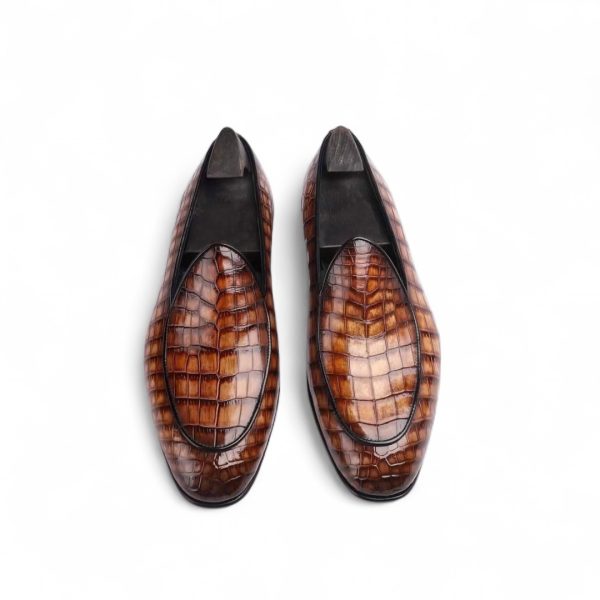Giày loafer belgian da cá sấu nile nhập khẩu - Cấu trúc Mckay handmade - GLBM011S - Hình ảnh 4