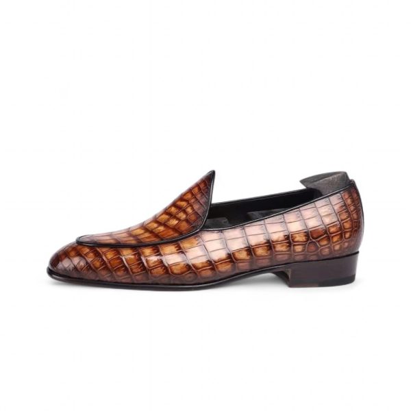 Giày loafer belgian da cá sấu nile nhập khẩu - Cấu trúc Mckay handmade - GLBM011S - Hình ảnh 6