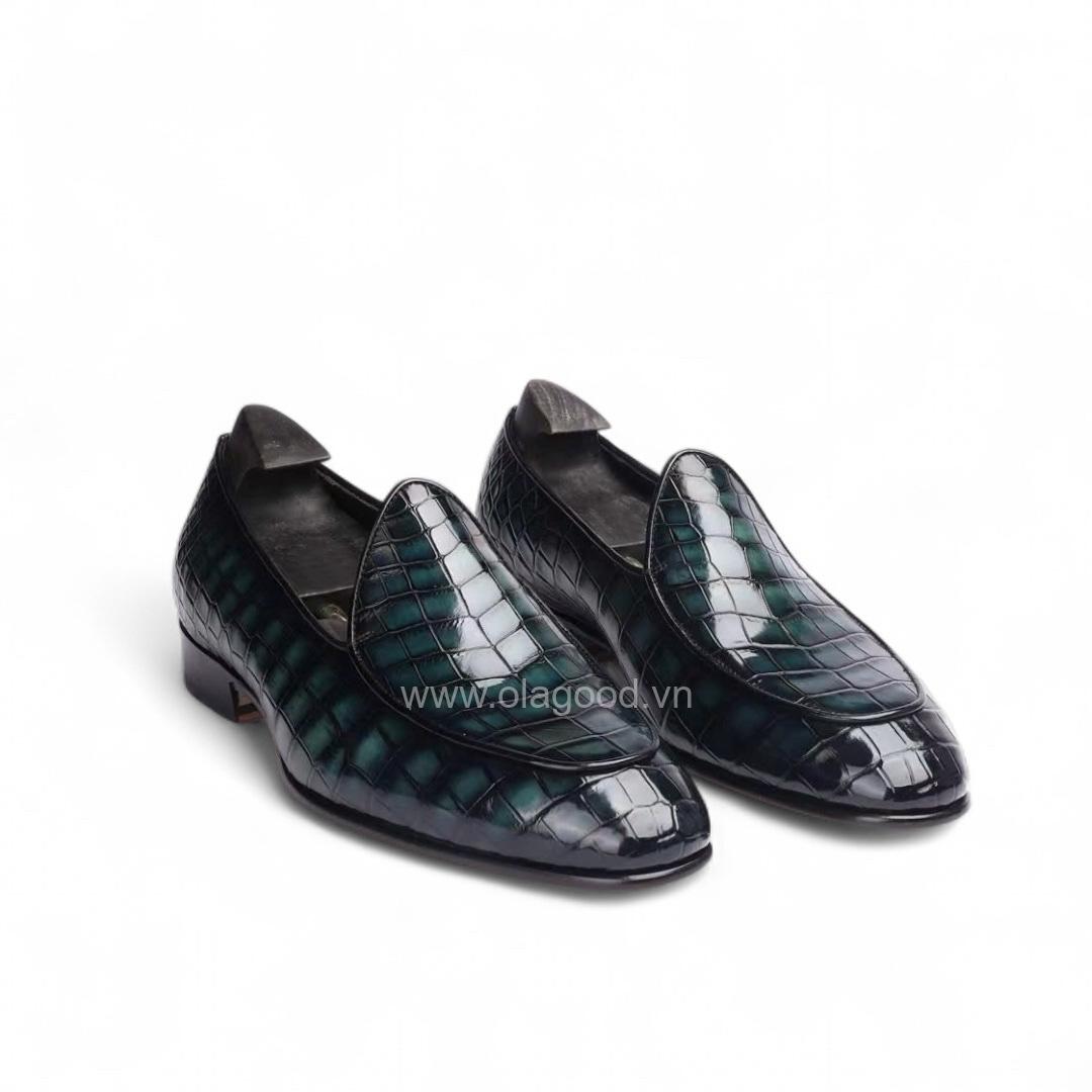 Giày loafer belgian da cá sấu nile nhập khẩu - Cấu trúc Mckay handmade - GLBM011S - Hình ảnh 10