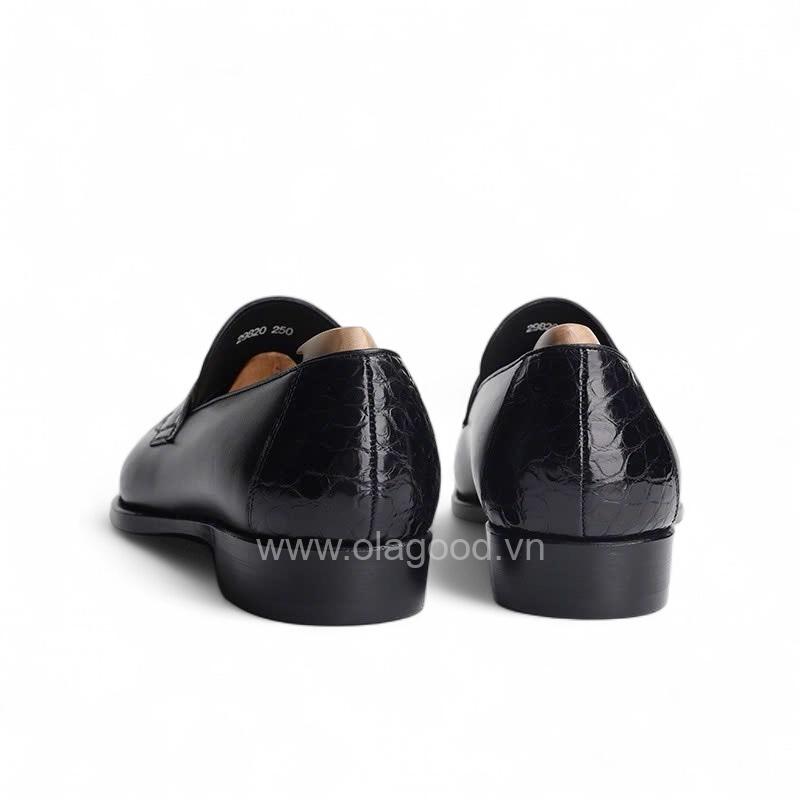 Giày loafer penny da bê pháp phối da cá sấu nile cao cấp - GLPGY0138S - Hình ảnh 5