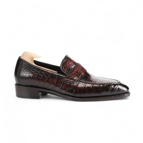 Giày loafer funny da cá sấu nile cao cấp - Cấu trúc goodyear handmade - GFGY0134S - Hình ảnh 8