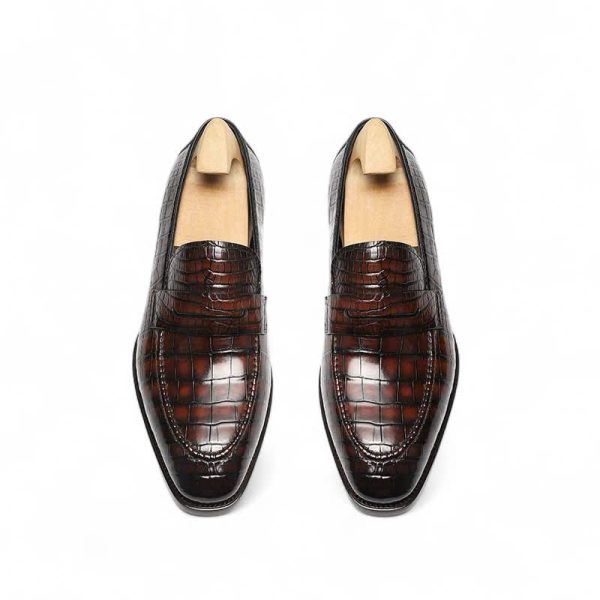 Giày loafer funny da cá sấu nile cao cấp - Cấu trúc goodyear handmade - GFGY0134S - Hình ảnh 4