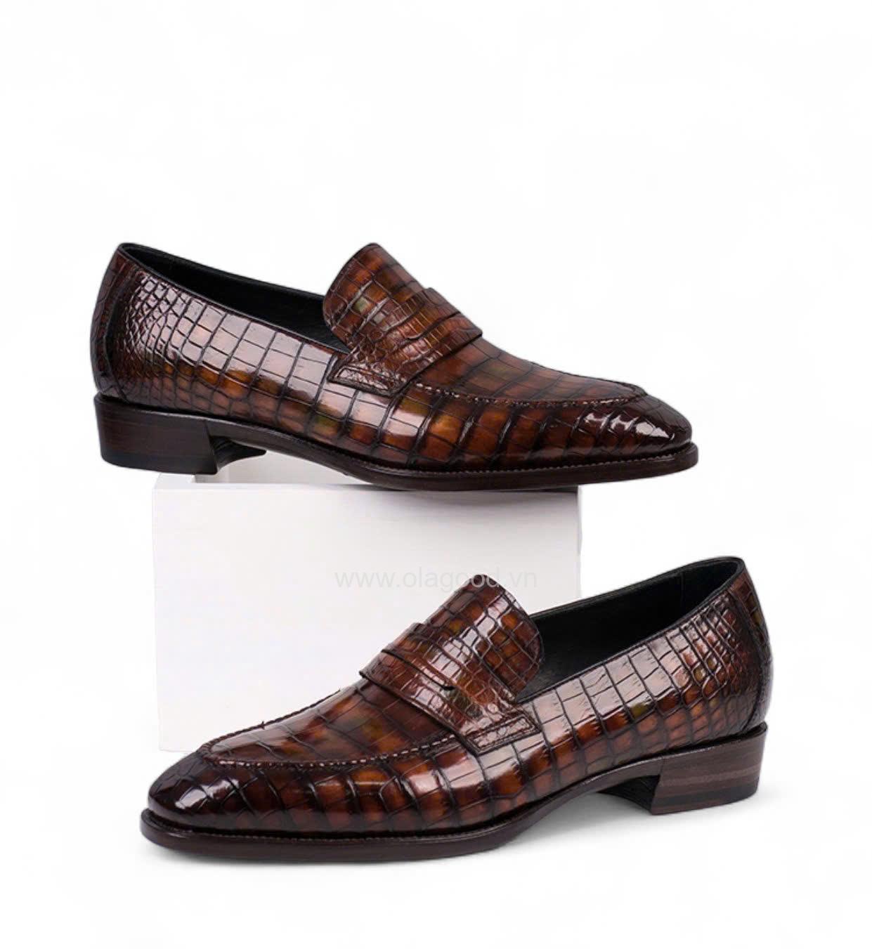 Giày loafer Penny da cá sấu nile cao cấp - Cấu trúc goodyear handmade - GPGY0134S - Hình ảnh 7