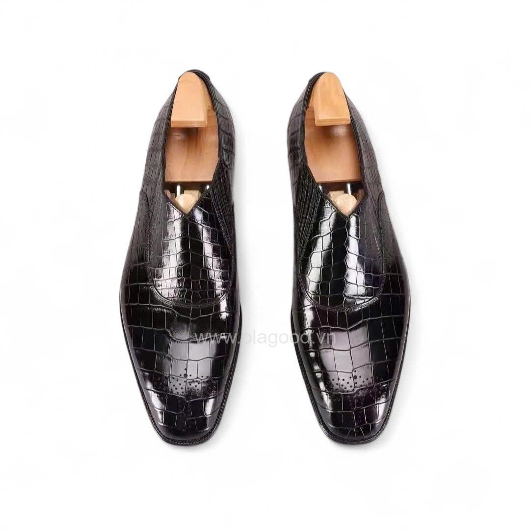 Giày loafer lazyman da cá sấu nile cao cấp - Cấu trúc goodyear handmade - GLLGY0143S - Hình ảnh 3