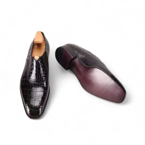 Giày loafer lazyman da cá sấu nile cao cấp - Cấu trúc goodyear handmade - GLLGY0143S - Hình ảnh 5
