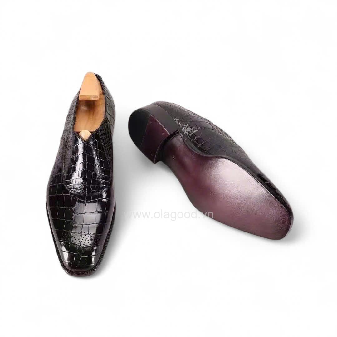 Giày loafer lazyman da cá sấu nile cao cấp - Cấu trúc goodyear handmade - GLLGY0143S - Hình ảnh 5