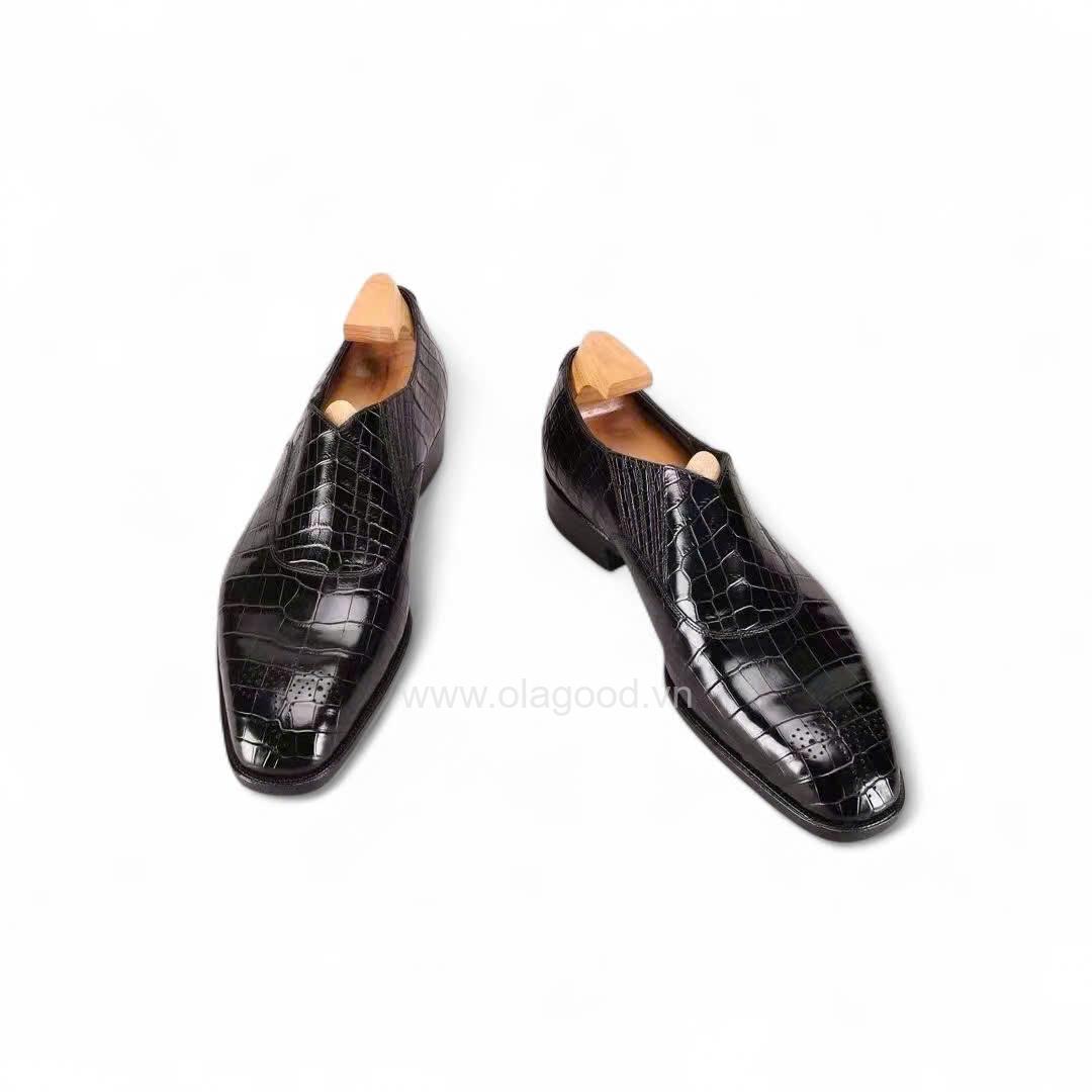 Giày loafer lazyman da cá sấu nile cao cấp - Cấu trúc goodyear handmade - GLLGY0143S - Hình ảnh 4