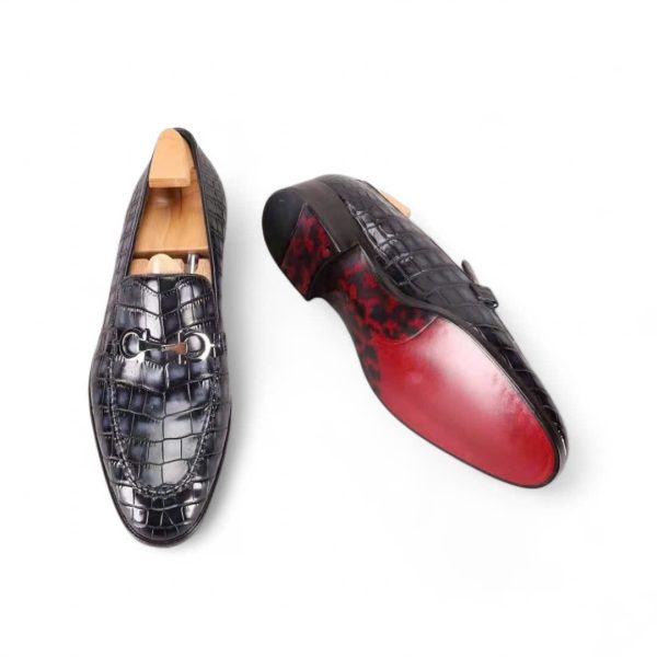 Giày loafer penny da cá sấu nhập khẩu- Cấu trúc goodyear handmade - GLPGY0145S - Hình ảnh 6