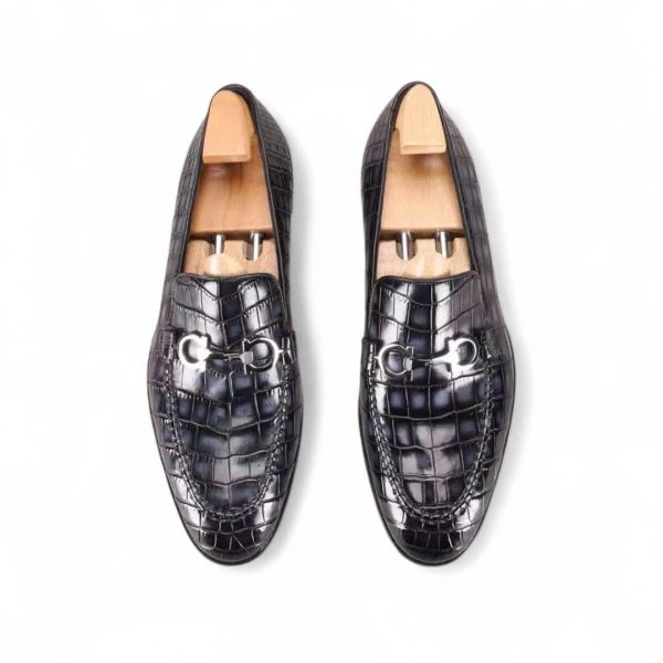 Giày loafer penny da cá sấu nhập khẩu- Cấu trúc goodyear handmade - GLPGY0145S - Hình ảnh 4