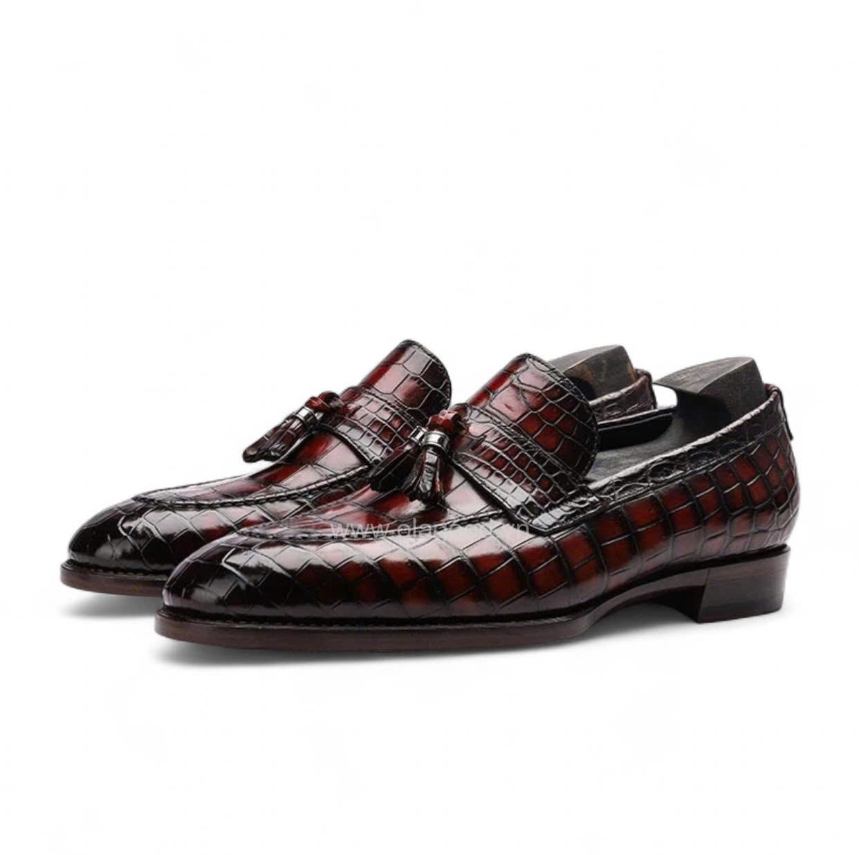 Giày loafer tasel da cá sấu nile - Cấu trúc goodyear handmade - GDGY0132S