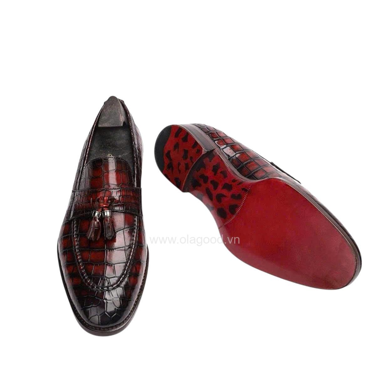 Giày loafer tasel da cá sấu nile - Cấu trúc goodyear handmade - GDGY0132S - Hình ảnh 4