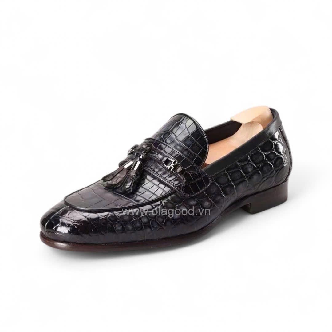 Giày loafer tessal da cá sấu nile cao cấp - Cấu trúc MCKay handmade - GLTMK012S - Hình ảnh 3
