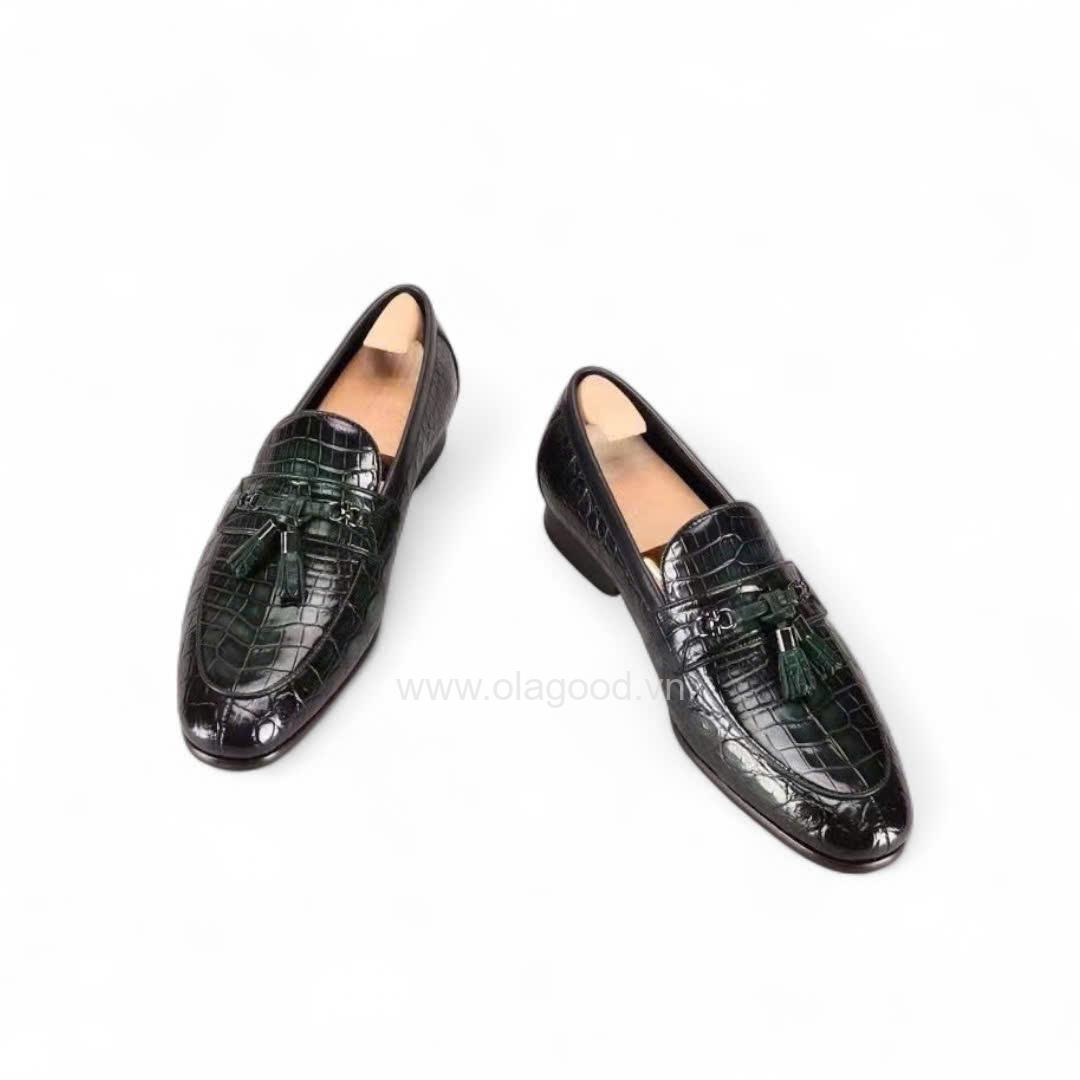 Giày loafer tessal da cá sấu nile cao cấp - Cấu trúc MCKay handmade - GLTMK012S - Hình ảnh 5